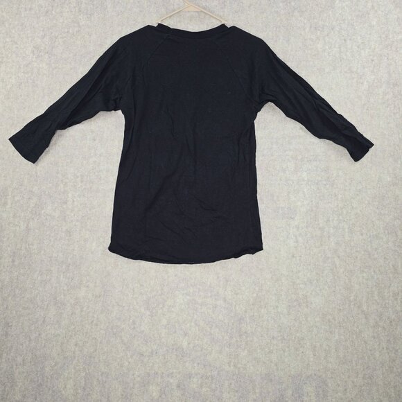 Young & Reckless Black Graphic Raglan Shirt Size M 100% Cotton 3/4 Sleeve Y2K - Picture 2 of 6
